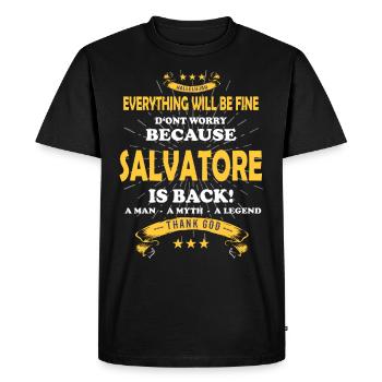 Everything will be fine Salvatore Is back - Men's Premium Organic T-Shirt - black - Front - Nico (187cm)