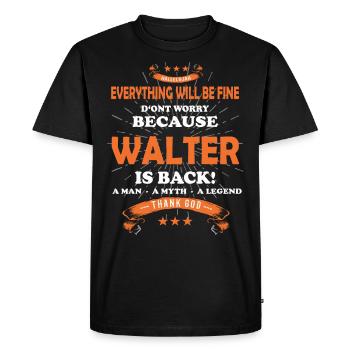 Tout ira bien Walter est de retour - T-shirt Premium bio Homme - noir - Devant - Nico (187cm)