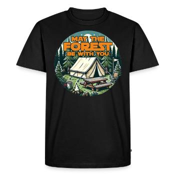 Que la forêt soit avec vous - T-shirt Premium bio Homme - noir - Devant - Nico (187cm)