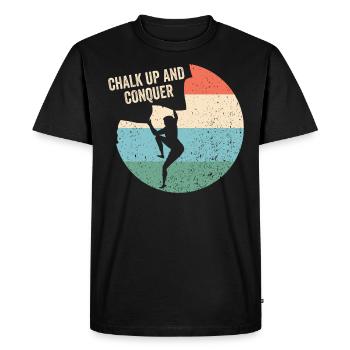 Tracer à la craie et conquérir des rochers - T-shirt Premium bio Homme - noir - Devant - Nico (187cm)
