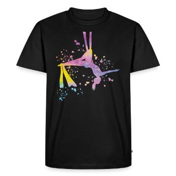 Tissu vertical acrobaties aériennes soie aérienne - T-shirt Premium bio Homme - noir - Devant - Nico (187cm)