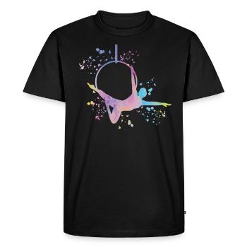 Anneau aérien Aerialist Anneau d’air Lyra - T-shirt Premium bio Homme - noir - Devant - Nico (187cm)