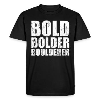 Bloc Bold Bolder Boulderer - T-shirt Premium bio Homme - noir - Devant - Nico (187cm)