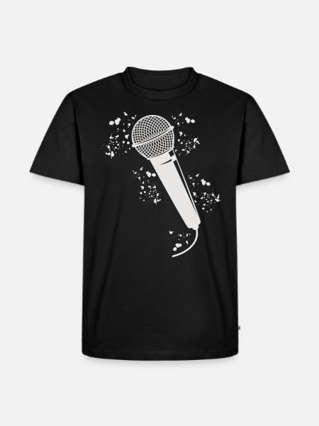 Microphone Poetry Slam Podcast Singer - Men's Premium Organic T-Shirt - black