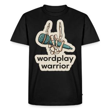 Poetry Slam Pun Warrior Slam Poetry - Men's Premium Organic T-Shirt - black - Front - Nico (187cm)