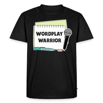 Poetry Slam Pun Warrior Slam Poetry - Men's Premium Organic T-Shirt - black - Front - Nico (187cm)