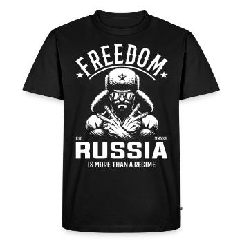 Liberté pour la Russie - Plus qu’un régime - T-shirt Premium bio Homme - noir - Devant - Nico (187cm)
