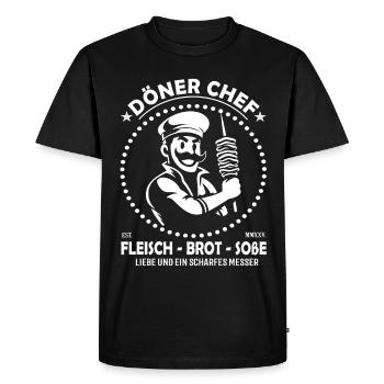 Döner Chef – Pour les vrais amateurs de rôtisserie - T-shirt Premium bio Homme - noir - Devant - Nico (187cm)