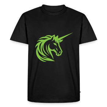 Simple green unicorn – elegance and fantasy - Men's Premium Organic T-Shirt - black - Front - Nico (187cm)