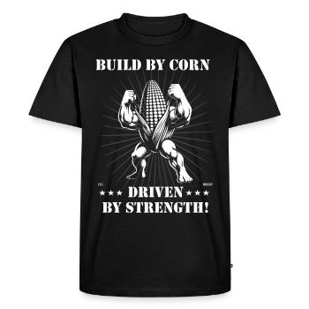 Strong corn on the cob – for corn and weight training fans! - Men's Premium Organic T-Shirt - black - Front - Nico (187cm)