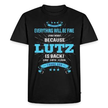 Tout ira bien Lutz est de retour - T-shirt Premium bio Homme - noir - Devant - Nico (187cm)