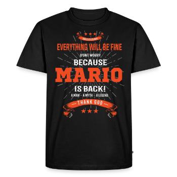 Everything will be fine Mario Is back - Men's Premium Organic T-Shirt - black - Front - Nico (187cm)