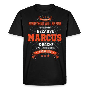 Tout ira bien Marcus est de retour - T-shirt Premium bio Homme - noir - Devant - Nico (187cm)