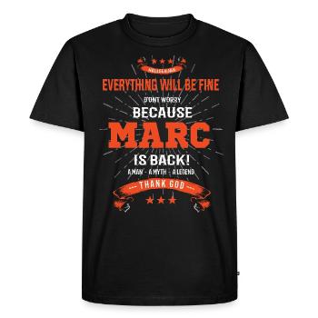 Tout ira bien Marc est de retour - T-shirt Premium bio Homme - noir - Devant - Nico (187cm)