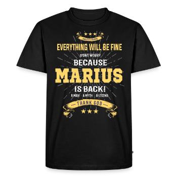 Tout ira bien Marius est de retour - T-shirt Premium bio Homme - noir - Devant - Nico (187cm)