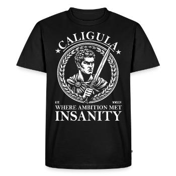 Caligula – Quand l’ambition rencontre la folie - T-shirt Premium bio Homme - noir - Devant - Nico (187cm)