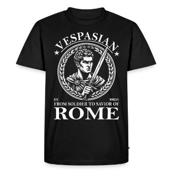 Vespasien – Du soldat au sauveur de Rome - T-shirt Premium bio Homme - noir - Devant - Nico (187cm)