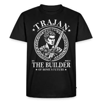 Trajan – Le bâtisseur de l’avenir de Rome - T-shirt Premium bio Homme - noir - Devant - Nico (187cm)