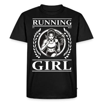 Running Girl – Courir, c’est la liberté - T-shirt Premium bio Homme - noir - Devant - Nico (187cm)