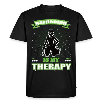 Le jardinage est ma thérapie - Gartenfreunde - T-shirt Premium bio Homme - noir - Devant - Nico (187cm)