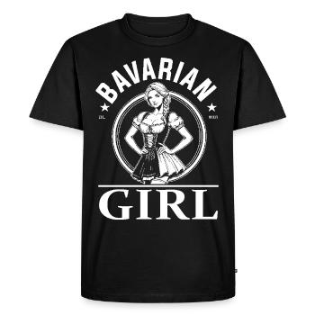 Fille bavaroise - Fière de la Bavière, de la tradition et du style - T-shirt Premium bio Homme - noir - Devant - Nico (187cm)