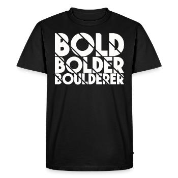 Bloc Bold Bolder Boulderer - T-shirt Premium bio Homme - noir - Devant - Nico (187cm)