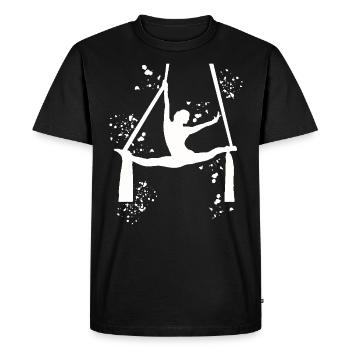 Tissu vertical acrobaties aériennes soie aérienne - T-shirt Premium bio Homme - noir - Devant - Nico (187cm)