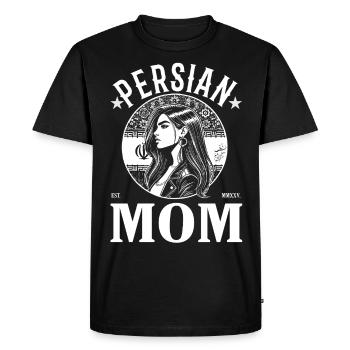 Persian Mom – Une femme forte d’Iran - T-shirt Premium bio Homme - noir - Devant - Nico (187cm)