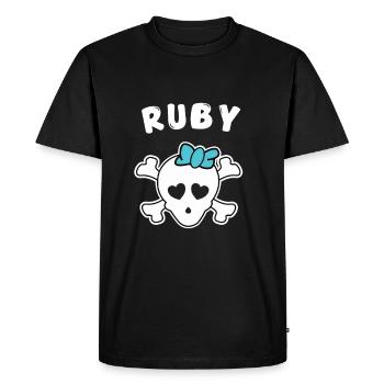 Design Pirate Ruby pour les filles et les femmes - T-shirt Premium bio Homme - noir - Devant - Nico (187cm)