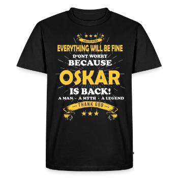 Everything will be fine Oskar Is back - Men's Premium Organic T-Shirt - black - Front - Nico (187cm)