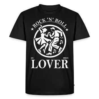 Rock'n'Roll Lover Design – Music and Dance - Men's Premium Organic T-Shirt - black - Front - Nico (187cm)