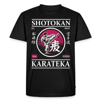 Shotokan Karateka – La force du calme - T-shirt Premium bio Homme - noir - Devant - Nico (187cm)