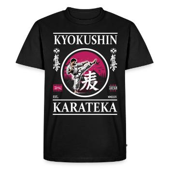 Kyokushin Karateka – Le chemin vers la discipline ultime - T-shirt Premium bio Homme - noir - Devant - Nico (187cm)