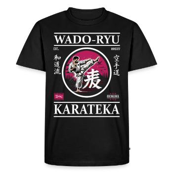 Wado-Ryu Karateka – Le chemin de la paix - T-shirt Premium bio Homme - noir - Devant - Nico (187cm)