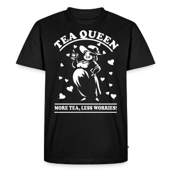 Tae Queen – Pour les vrais amateurs de thé - T-shirt Premium bio Homme - noir - Devant - Nico (187cm)
