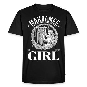 Macrame Girl – For the woman with the great hobby - Men's Premium Organic T-Shirt - black - Front - Nico (187cm)