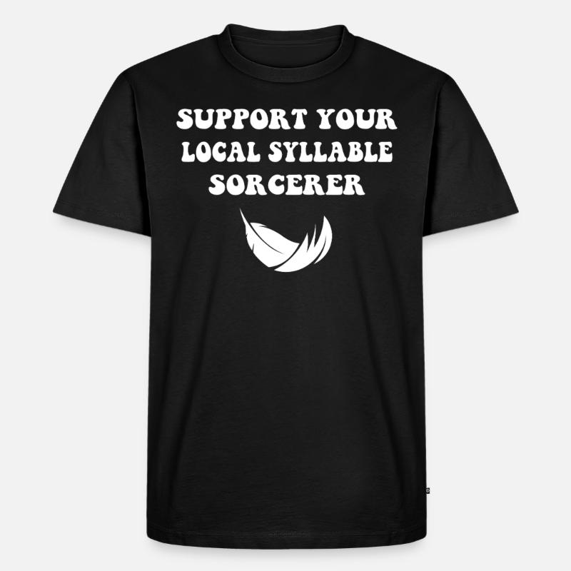 Silbenzauberer Poetry Slam - Männer Premium Bio T-Shirt - Schwarz
