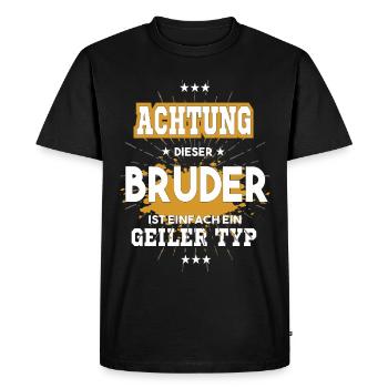This brother is just a guy - Men's Premium Organic T-Shirt - black - Front - Nico (187cm)
