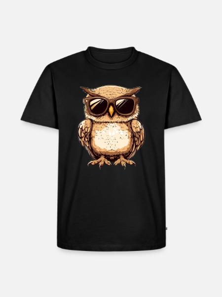 Coole Eule - Männer Premium Bio T-Shirt - Schwarz