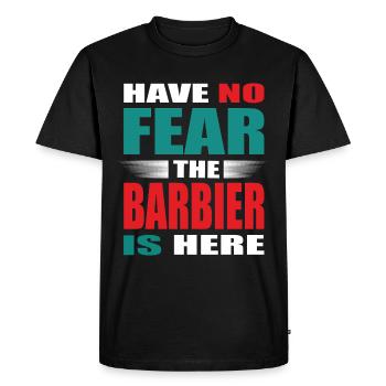 N’ayez crainte le Barbier est là Tenue - T-shirt Premium bio Homme - noir - Devant - Nico (187cm)