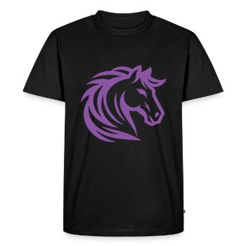 Design de cheval violet cool - T-shirt Premium bio Homme - noir - Devant - Nico (187cm)