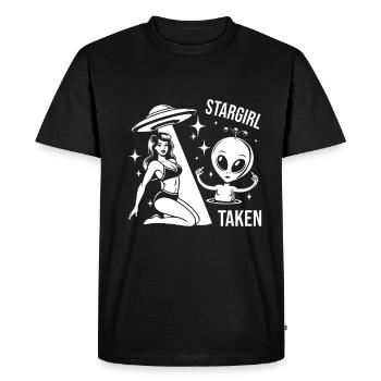 Conception d’OVNI Stargirl avec des extraterrestres et une femme - T-shirt Premium bio Homme - noir - Devant - Nico (187cm)
