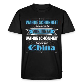 La vraie beauté vient du design chinois - T-shirt Premium bio Homme - noir - Devant - Nico (187cm)