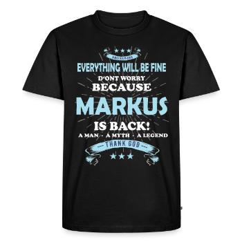 Tout ira bien Markus est de retour - T-shirt Premium bio Homme - noir - Devant - Nico (187cm)