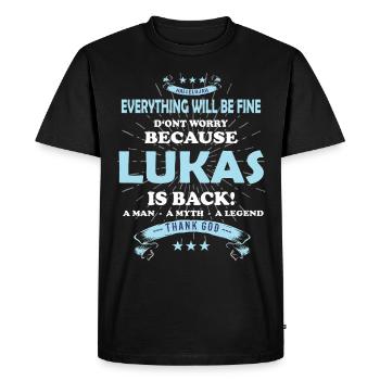Tout ira bien Lukas est de retour - T-shirt Premium bio Homme - noir - Devant - Nico (187cm)