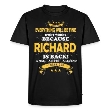 Tout ira bien Richard est de retour - T-shirt Premium bio Homme - noir - Devant - Nico (187cm)