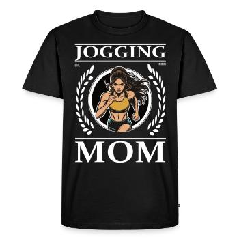 Jogging Mom – Kilometers Mother and Sportswoman - Men's Premium Organic T-Shirt - black - Front - Nico (187cm)