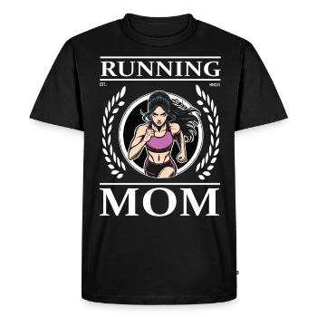 Maman qui court - coureuse et mère en même temps - T-shirt Premium bio Homme - noir - Devant - Nico (187cm)