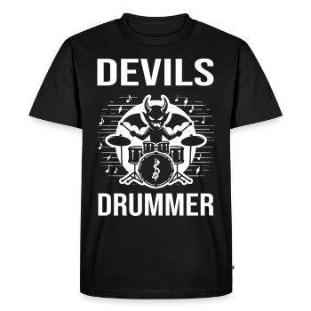 Devils Drummer. The devilish hellish drummer - Men's Premium Organic T-Shirt - black - Front - Nico (187cm)