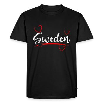 Suède coeur Suède - T-shirt Premium bio Homme - noir - Devant - Nico (187cm)